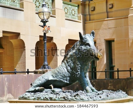 Il Porcellino is the local Florentine nickname for the bronze fountain of a boar or wild swine in Sydney in Australia