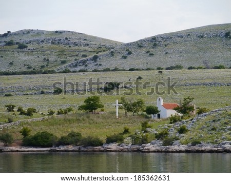A chapel on the island Kornat in the Kornati national park in Croatia
