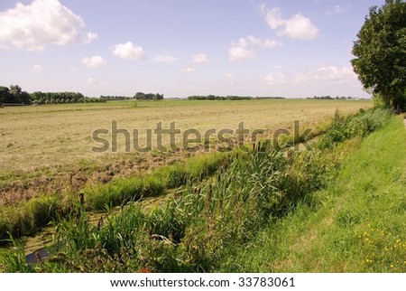 A flat landscape of a farmer