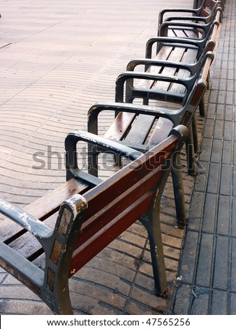 Chairs in the streets of Barcelona in Spain