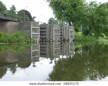 The locks between the rivers Binnendieze and Dommel in the Netherlands