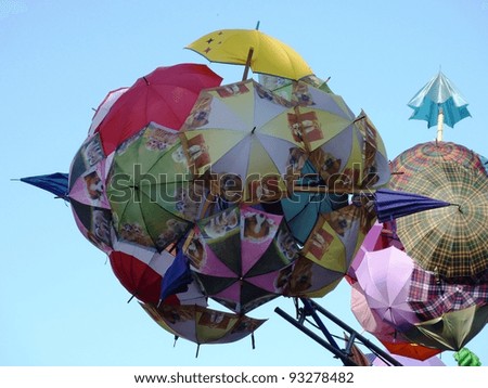 Umbrella\'s in clear colors as an ornament in the city