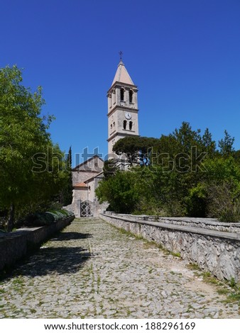 The lady of health church in Jezera on the island Murter in the Adriatic sea of Croatia
