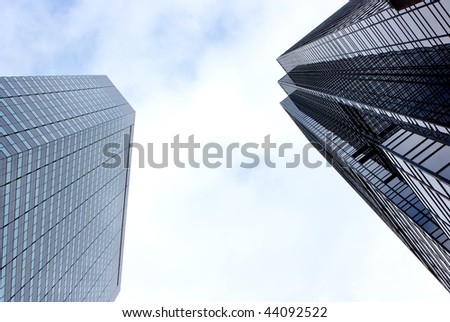 Two skyscrapers in New York city on Manhattan