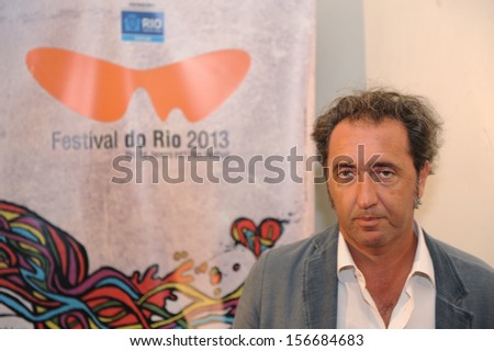 RIO DE JANEIRO, BRAZIL - 02 OCTOBER 2013: Italian movie director Paolo Sorrentino poses during the gala presentation of his film  on the Rio International Film Festival, on October 02 in Brazil.
