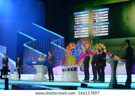 COSTA DO SAUIPE, BRAZIL:06 DEC 2013: General view of the FIFA 2014 World Cup Final Draw on 06th December 2013 at Costa do Sauipe, Brazil,