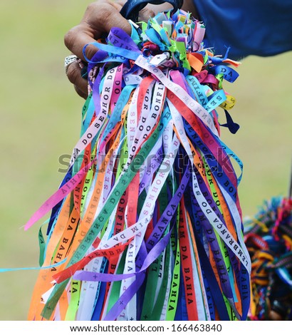 Bahia, Brazil: December 8: Fitas Do Senhor Do Bonfim (Wish Ribbons), Are The Most Well Known Souvenir Sold On The Streets Of Salvador , On December 08, 2013 In Salvador, Brazil.