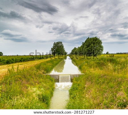Farming channel for the collection of the waters in the Italian countryside