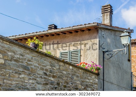 back in time and far from stress following the houses and streets of a typical small hill village in the countryside of Romagna in northern Italy