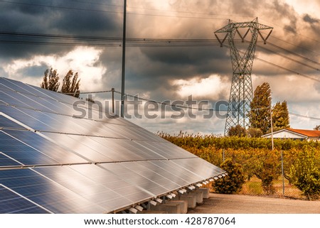 panels of a photovoltaic plant in the country