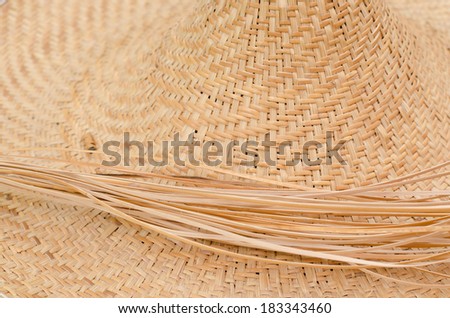 Pieces of rattan and handmade weave hat.