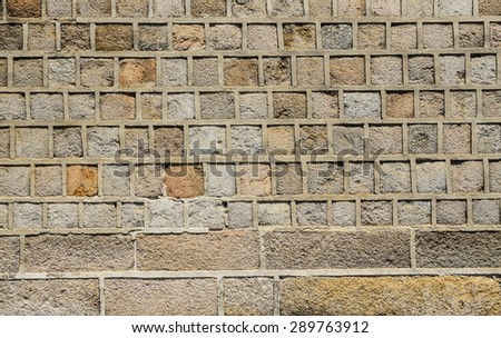Korean style rustic stone wall background.