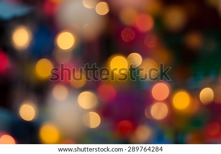 Abstract colorful bokeh background, city life, night life.