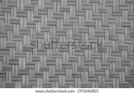 Bamboo craft woven texture background in black and white.