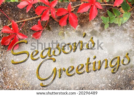 Season\'s Greetings card (public domain, free type)