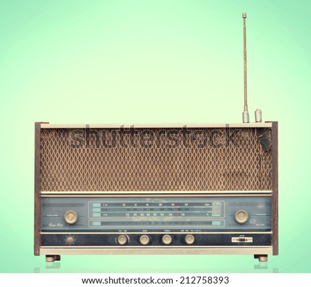 Vintage Radio isolate on white ,retro technology