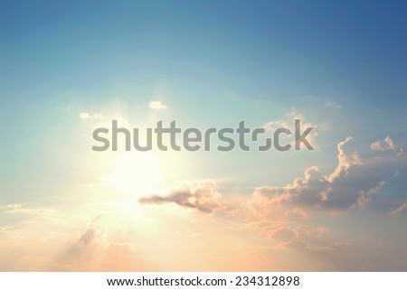 Vintage photo of  Abstract nature background with sky in sunset