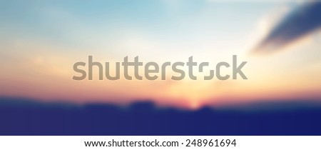 New vintage  panorama sunset sky with cloud silhouette landscape nature background, instagram filter