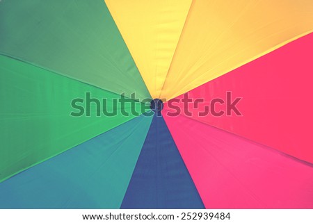 colorful background of umbrella rainbow, instagram effect filter