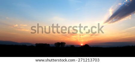 New panorama sky sunset sky with cloud silhouette landscape nature background