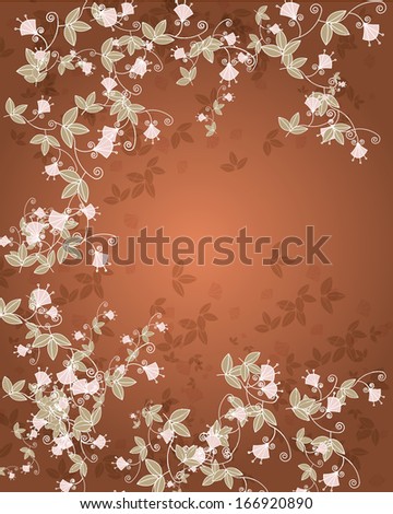 Ornament of flowers and leaves space for your text