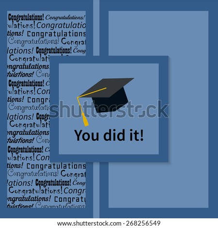 Greeting Card With Congratulations Graduate Completion of Studies Greeting Card With Congratulations Graduate Completion of Studies