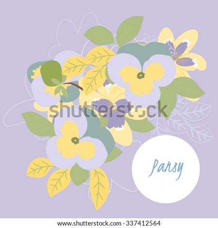 illustration pansy flower/Spring pansy flower/Greeting card pansy flower/Summer composition pansy flower/Spring pansy flower/Garden pansy flower/Beautiful pansy flower/Delicate pansy flower
