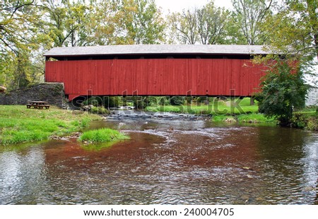 Burr Arch Covered Bridge in Lancaster,Pennsylvania