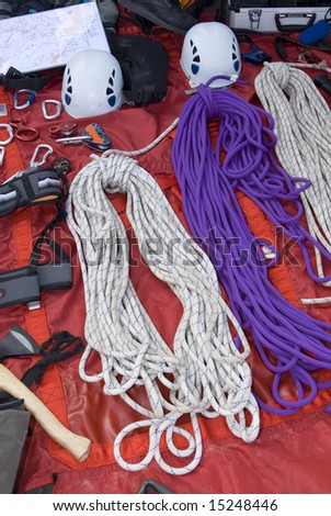 Rescue equipment and material to climb