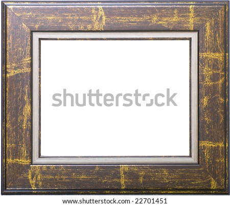 Simple dark picture frame with aged gold