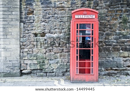 typical british telephone booth / box