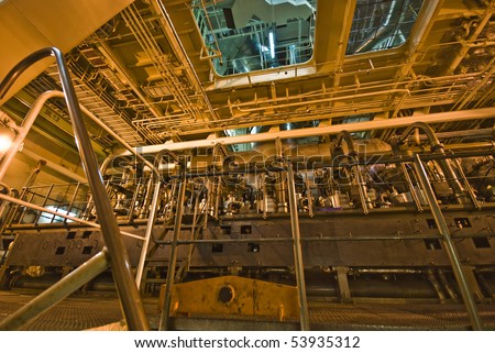 Engine Room Space onboard Large Ship