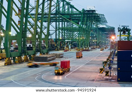Port Singapore Pictures on The Largest Container Port Terminal   Singapore Stock Photo 94591924