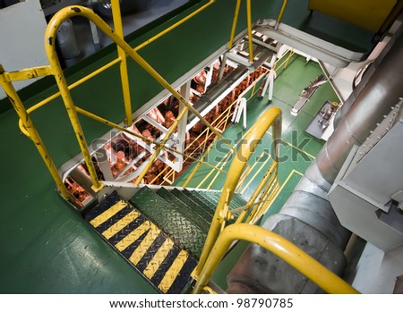 Vessel\'s ( Ship ) Engine Room Space   / industrial stairs