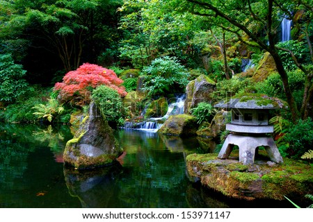 Japanese garden is one of the most popular   and trendy areas of garden art.  Lantern \