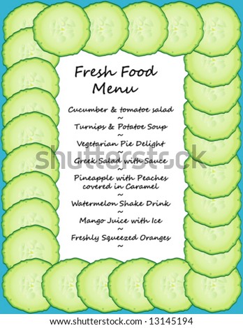 Vector Border of Fresh Cucumber Slices (Fill center with your own text or pictures)