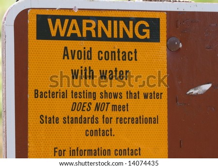 A Warning Avoid Contact with Water Sign