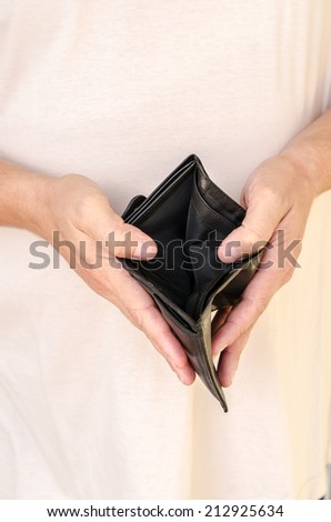 black empty wallet in hands