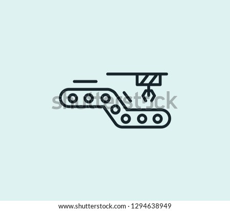 Conveyor icon line isolated on clean background. Conveyor icon concept drawing icon line in modern style.  illustration for your web mobile logo app UI design.