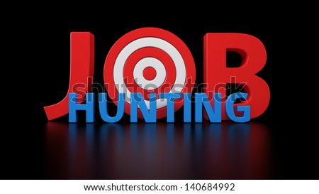 Phrase Job Hunting isolated on black