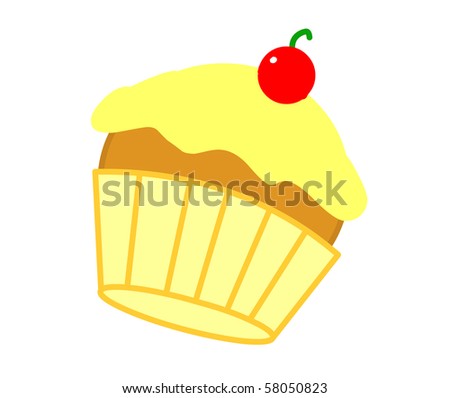 stock photo yellow cupcake