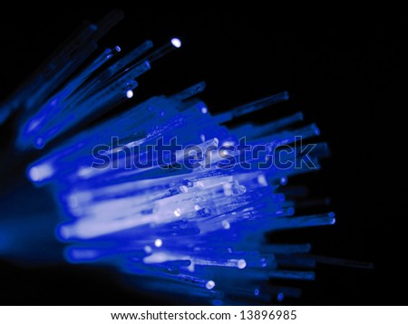 shiny blue optical fiber
