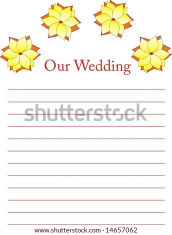 wedding list in a4 format