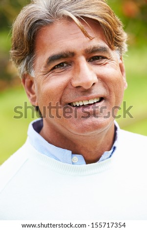 Outdoor Portrait Of Senior Indian Man
