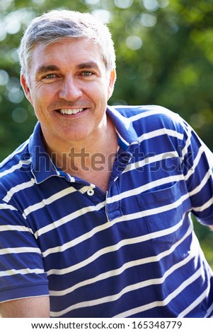 Outdoor Portrait Of Middle Aged Man