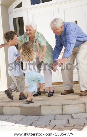 Grandparents welcoming grandchildren