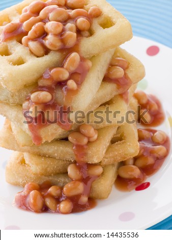  Potato Waffles with Baked Beans