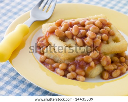 Potato Waffles with Baked Beans
