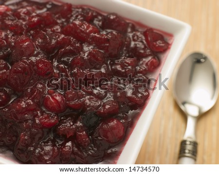 Dish of Cranberry Sauce