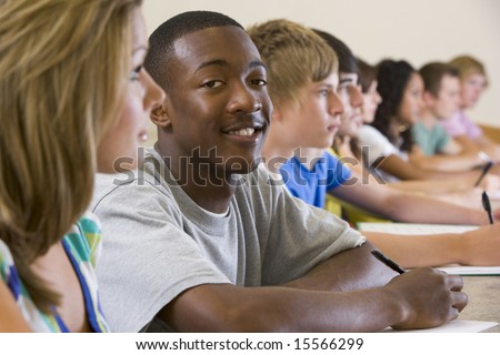 College students in a university lecture